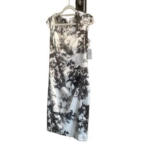 New Black And White Floral Sleeveless Dress Size 8 Classy